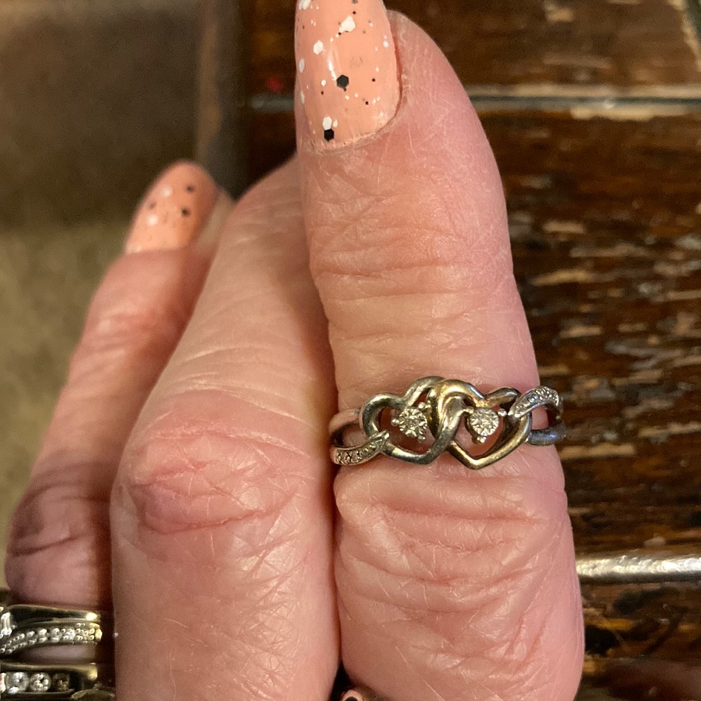 Genuine gold and silver sweetheart ring size 7